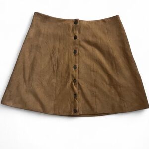 Altar’d State Faux Suede Button-Front Mini Skirt | Boho Fall Western